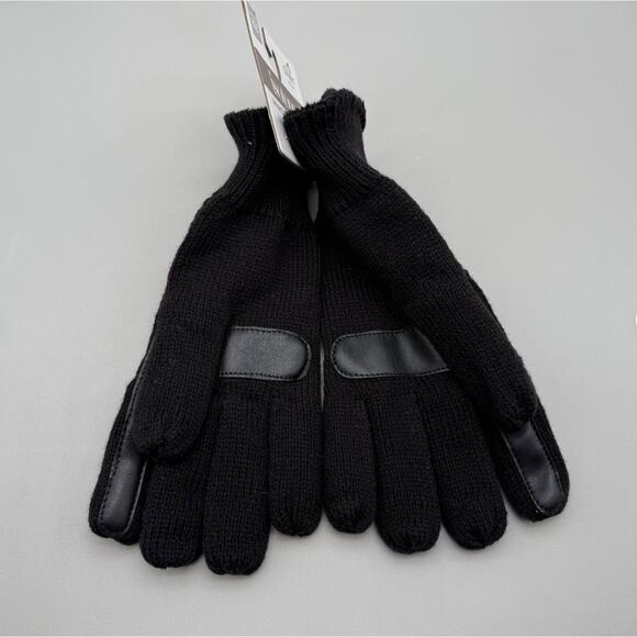Isotoner Gloves Signature Women's One Size Black Water-Repellent Textured Knit - Picture 11 of 11